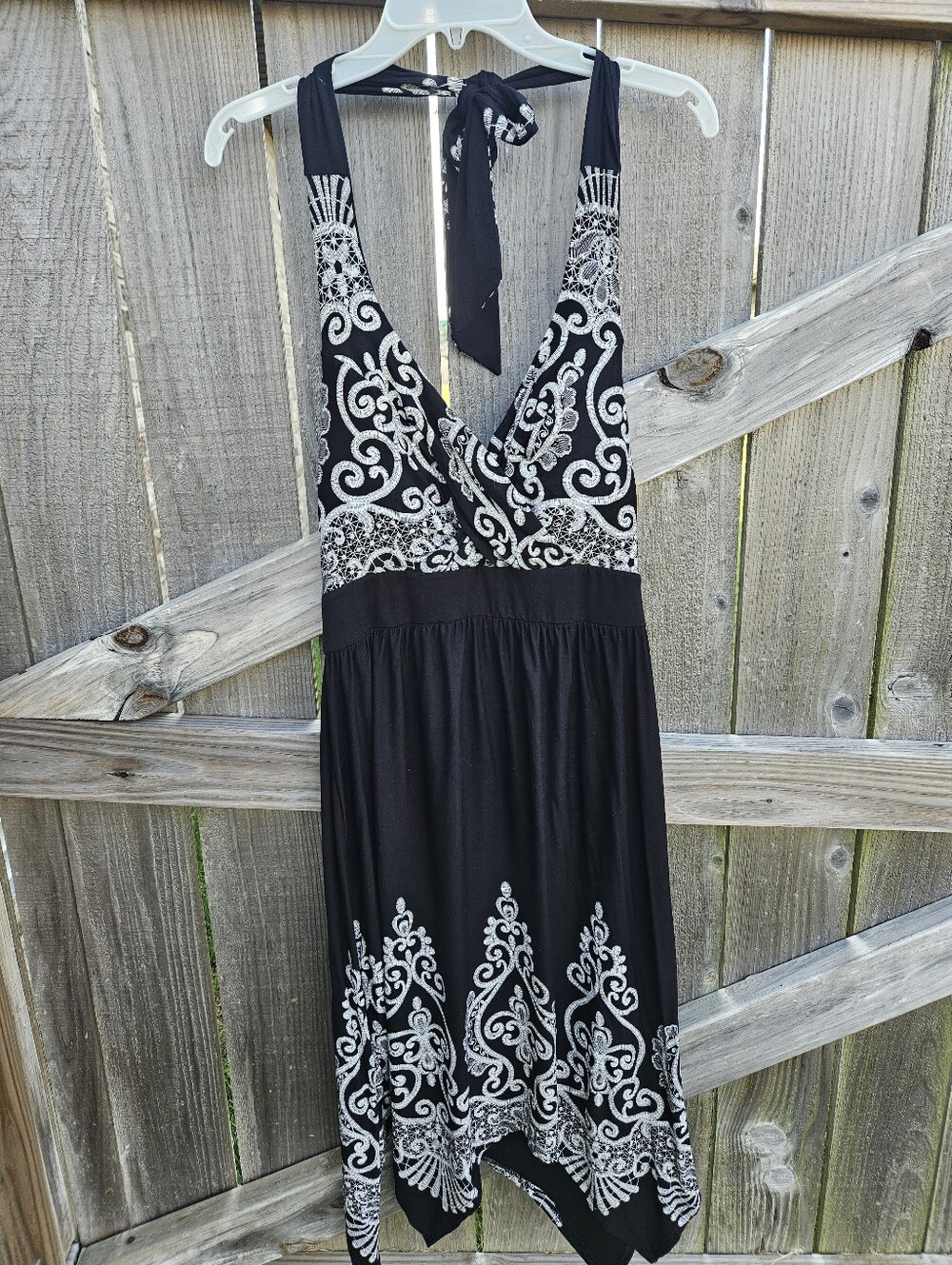 Soma Women's Strappy V-Neck Pullover Stretch Paisley Midi Sundress Size M
